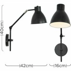 MINISUN Black Stem Wall Light Adjustable Shade - No Bulb -MINISUN Shop 10114900 4