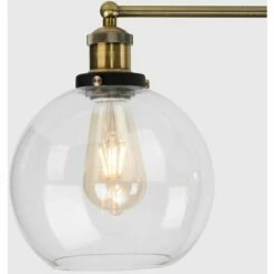 MINISUN 3 Way Black & Gold Ceiling Light With Clear Glass Globe Shades - No Bulbs -MINISUN Shop 10387961 3