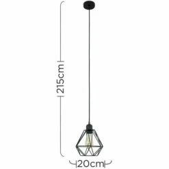 MINISUN Matt Black Ceiling Rose And Lampholder + Black Metal Cage Design Shade - No Bulb -MINISUN Shop 10387991 4