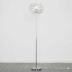 MINISUN Chrome Intertwined Acrylic Jewel Ring Floor Lamp Light - Add LED Bulb -MINISUN Shop 10388481 2