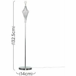MINISUN Chrome Metal Wire Geometric Diamond Floor Lamp Base -MINISUN Shop 10388921 4