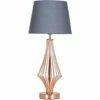 MINISUN 54cm Copper Metal Geometric Diamond Table Lamp + 6W LED GLS Bulb Warm White - Grey -MINISUN Shop 10388926 1