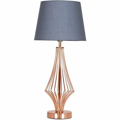 MINISUN 54cm Copper Metal Geometric Diamond Table Lamp + 6W LED GLS Bulb Warm White - Grey MINISUN 54cm Copper Metal Geometric Diamond Table Lamp + 6W LED GLS Bulb Warm White - Grey -MINISUN Shop 10388926 1