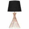 MINISUN Copper Metal Twist Table Lamp With Tapered Shade - Black -MINISUN Shop 10388977 1