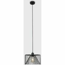 MINISUN Matt Black Ceiling Lampholder + Black Wire Shade - No Bulb -MINISUN Shop 10389040 2