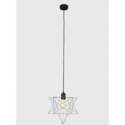MINISUN Matt Black Ceiling Pendant Light + Geometric Star Shade - Grey -MINISUN Shop 10611300 2