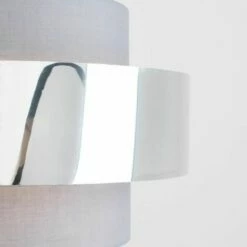 MINISUN Matildo Easy Fit Ceiling Pendant Light Shades - Grey & Chrome - Including LED Bulb -MINISUN Shop 10640057 3