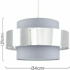 MINISUN Matildo Easy Fit Ceiling Pendant Light Shades - Grey & Chrome - Including LED Bulb -MINISUN Shop 10640057 4