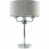 MINISUN Chrome Base 3 Way Table Lamp Grey Linen Lampshade LED - No Bulb 2 MINISUN Chrome Base 3 Way Table Lamp Grey Linen Lampshade LED - No Bulb -MINISUN Shop 10753080 1
