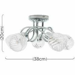 MINISUN 5 Way Cross Over Ceiling Light Glass Shade - No Bulbs -MINISUN Shop 10753119 4