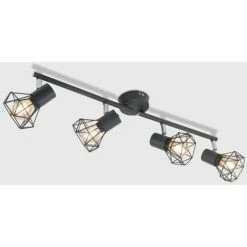 MINISUN Grey 4 Way Spot Light Bar Ceiling Light Metal Shades - No Bulb -MINISUN Shop 10755965 3