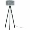 MINISUN Black Wood Tripod Floor Lamp Grey Felt Weave Light Shade - No Bulb 2 MINISUN Black Wood Tripod Floor Lamp Grey Felt Weave Light Shade - No Bulb -MINISUN Shop 13722626 1