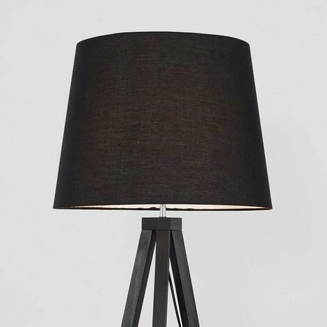MINISUN Floor Lamp Modern Wooden Tripod Light in Black with Tapered Shade - Black MINISUN Floor Lamp Modern Wooden Tripod Light In Black With Tapered Shade - Black -MINISUN Shop 13722659 3