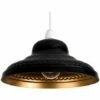 MINISUN Black & Gold Metal Easy Fit Ceiling Pendant Lamp Shade + 6W LED Filament GLS Bulb - Warm White -MINISUN Shop 13722746 1