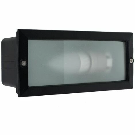 MINISUN Outdoor Ip54 Black & Frosted Glass Brick Light + 4W LED ES E27 Candle Bulb - Cool White MINISUN Outdoor Ip54 Black & Frosted Glass Brick Light + 4W LED ES E27 Candle Bulb - Cool White -MINISUN Shop 13722751 1