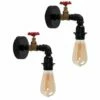 MINISUN 2 X Industrial Antique Brass Satin Black & Red Tap Wall Lights - No Bulb 1 MINISUN 2 X Industrial Antique Brass Satin Black & Red Tap Wall Lights - No Bulb -MINISUN Shop 13722781 1