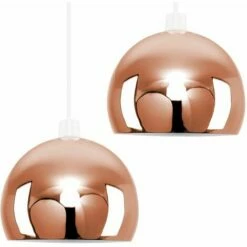 MINISUN 2 X Arco Ceiling Pendant Light Shades Domed Lampshades - Copper - No Bulb