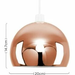 MINISUN 2 X Arco Ceiling Pendant Light Shades Domed Lampshades - Copper - No Bulb -MINISUN Shop 13732041 4