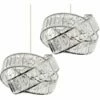 MINISUN 2 X Chrome & Clear Acrylic Jewel Ring Ceiling Pendant Light Shades - No Bulbs -MINISUN Shop 13732047 1