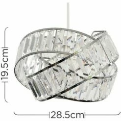 MINISUN 2 X Chrome & Clear Acrylic Jewel Ring Ceiling Pendant Light Shades - No Bulbs -MINISUN Shop 13732047 4