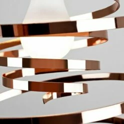 MINISUN 2 X Copper Metal Double Ribbon Spiral Swirl Ceiling Light Shades -MINISUN Shop 13732098 3