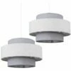 MINISUN 2 X Weaver Ceiling Pendant Light Shades In Dark Grey & Light Grey Herringbone - No Bulb -MINISUN Shop 13732100 1