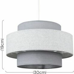 MINISUN 2 X Weaver Ceiling Pendant Light Shades In Dark Grey & Light Grey Herringbone - No Bulb -MINISUN Shop 13732100 2