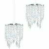 MINISUN 2 X Chandelier Ceiling Pendant Light Shades With Clear Acrylic Jewel Droplets - No Bulbs -MINISUN Shop 13732104 1
