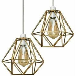 MINISUN 2 X - Gold Ceiling Pendant Light Shades