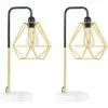 MINISUN 2 X Talisman Marble Base Table Lamps In Gold S - Gold Shades -MINISUN Shop 13732157 1