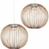 MINISUN 2 X Globe Ceiling Pendant Light Shades In Copper + 10W LED GLS Bulbs Warm White -MINISUN Shop 13736844 1