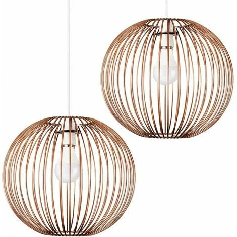 MINISUN 2 x Globe Ceiling Pendant Light Shades In Copper + 10W LED GLS Bulbs Warm White MINISUN 2 X Globe Ceiling Pendant Light Shades In Copper + 10W LED GLS Bulbs Warm White -MINISUN Shop 13736844 1