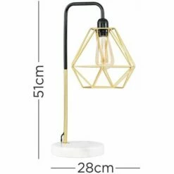 MINISUN 2 X LED Talisman Marble Base Table Lamps In Gold S - Gold Shades -MINISUN Shop 13737002 4