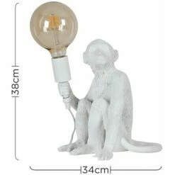 MINISUN Monkey Holding Bulb Table Lamp Bedside Light Lounge Lighting - White - No Bulb -MINISUN Shop 13750927 4