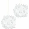 MINISUN 2 X Globe Ceiling Pendant Light Shades With Decorative White Butterflies + 10W LED GLS Bulbs Warm White -MINISUN Shop 13751318 1