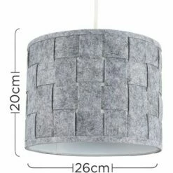 MINISUN Small Grey Felt Weave Ceiling Pendant / Table Lamp Light Shade + 10W LED GLS Bulb Warm White -MINISUN Shop 13751499 4
