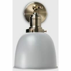 MINISUN 2 X Antique Brass Adjustable Wall Lights And Grey Shade - LED Bulb -MINISUN Shop 13757278 3