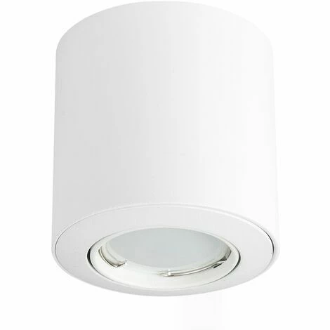 MINISUN 10 x GU10 Tiltable Surface Mounted Ceiling Downlight Spotlights + 5W GU10 Cool White LED Bulbs - Gloss White MINISUN 10 X GU10 Tiltable Surface Mounted Ceiling Downlight Spotlights + 5W GU10 Cool White LED Bulbs - Gloss White -MINISUN Shop 13757281 1
