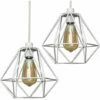 MINISUN 2 X White Ceiling Pendant Light Shades + 4W LED Filament Bulbs Warm White -MINISUN Shop 13772741 1