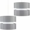 MINISUN 2 X 2 Tier Ceiling Pendant Light Shades In Grey + 10W LED GLS Bulbs Warm White -MINISUN Shop 13772748 1