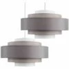 MINISUN 2 X 5 Tier Ceiling Pendant Light Shades In 3 Tone Grey + 10W LED GLS Bulbs Warm White -MINISUN Shop 13772761 1