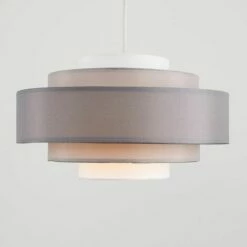 MINISUN 2 X 5 Tier Ceiling Pendant Light Shades In 3 Tone Grey + 10W LED GLS Bulbs Warm White -MINISUN Shop 13772761 2