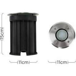 MINISUN Bushed Chrome Ip54 Outdoor Walk Over Light + 3W LED Dusk To Dawn Sensor Bulb - -MINISUN Shop 13773105 4