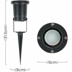 MINISUN Ip65 Ground Spike Wall Mount Outdoor Light Black Finish + 3W LED Dusk To Dawn Sensor Bulb -MINISUN Shop 13773135 4