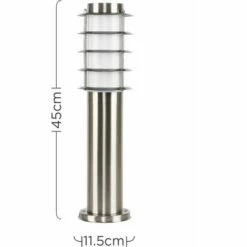 MINISUN Outdoor Stainless Steel Bollard Lantern Light Post - Add LED Bulb -MINISUN Shop 13773138 4