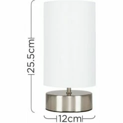 MiniSun - Touch Dimmer Bedside Table Lamp + Light Shade & 5W LED Dimmable Candle Bulb - White -MINISUN Shop 13776484 4