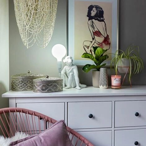 MINISUN Monkey Holding a Bulb Table Lamp With 6W Globe Opal Neutral White LED Bulb - White MINISUN Monkey Holding A Bulb Table Lamp With 6W Globe Opal Neutral White LED Bulb - White -MINISUN Shop 13776503 3