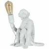MINISUN Painted Monkey Table Lamp & 4W LED Helix Filament Bulb 2200K Warm White - White 1 MINISUN Painted Monkey Table Lamp & 4W LED Helix Filament Bulb 2200K Warm White - White -MINISUN Shop 13776540 1
