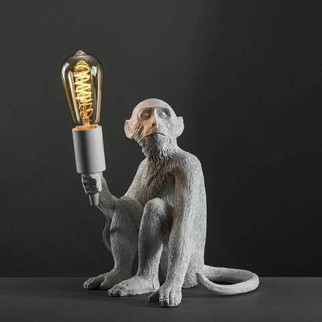 MINISUN Painted Monkey Table Lamp & 4W LED Helix Filament Bulb 2200K Warm White - White MINISUN Painted Monkey Table Lamp & 4W LED Helix Filament Bulb 2200K Warm White - White -MINISUN Shop 13776540 2