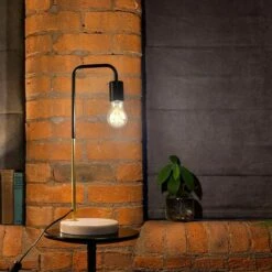 MINISUN 2 X Black & Gold Metal Table Lamps White Marble Base - No Bulbs 4 MINISUN 2 X Black & Gold Metal Table Lamps White Marble Base - No Bulbs -MINISUN Shop 13776558 3